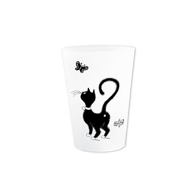 Verre chat papillon